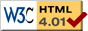 This page has been certified as using valid HTML4.01 by the world wide web consortium.